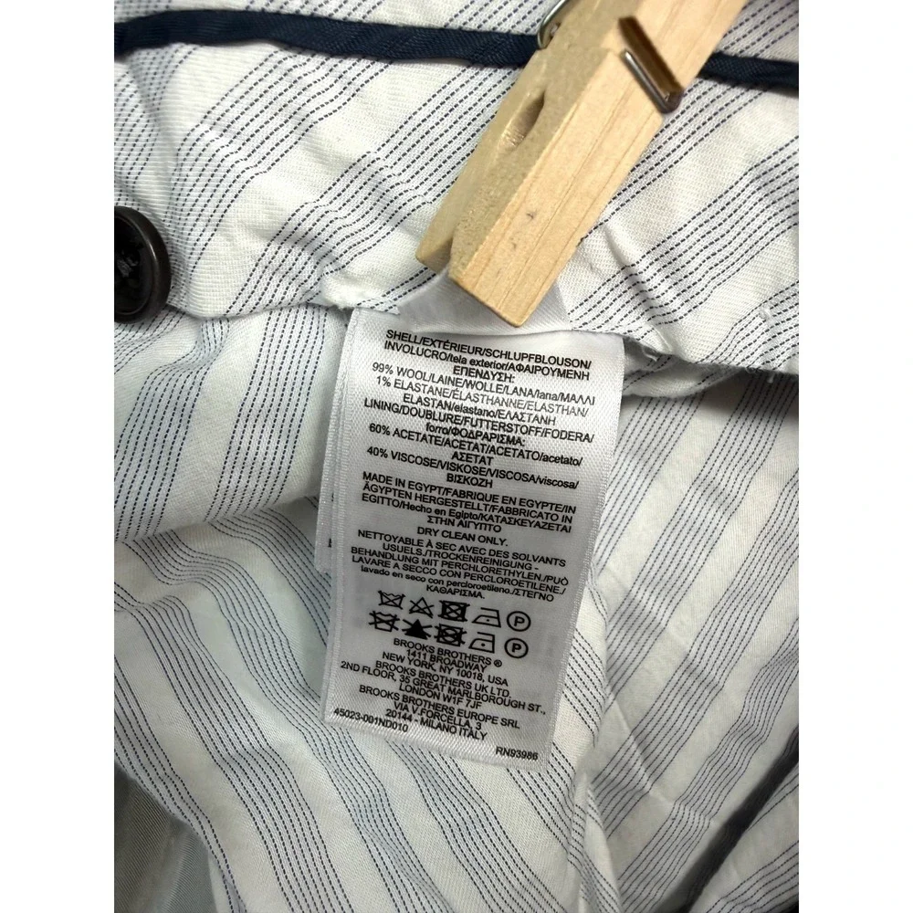 Brooks Brothers‎ 34x32 Navy Brooksflex Milano Dress Pants Trousers Stretch Wool